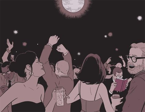 Adrian Tomine, Crowd Drawing, Storyboard Examples, Dancing Drawing, Mobius Strip, Dancing Art, Storyboard Illustration, Dancing Drawings, Background Drawing