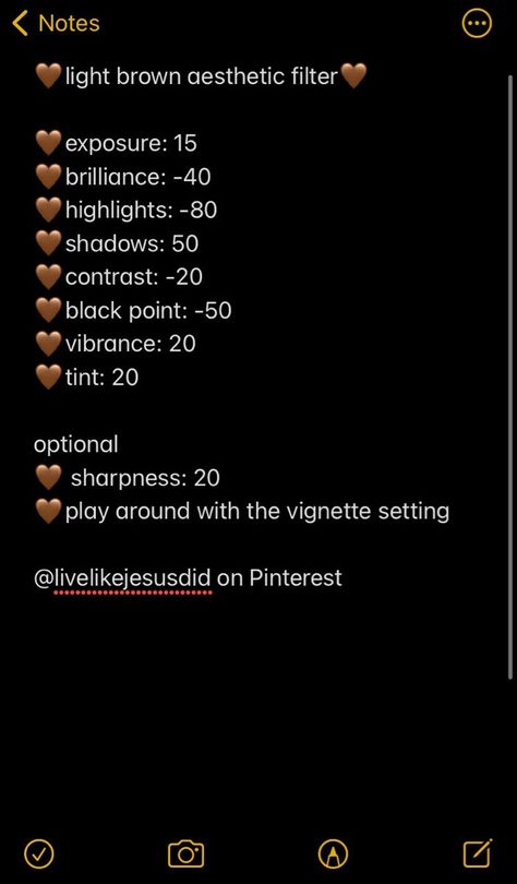 Iphone Camera Edit Dark, Brown Aesthetic Filter, Photo Edit Hack, Iphone Editing Hacks, Filter Photo Editing, Brown Filter, Filter Ideas, Ios Photos, Vintage Photo Editing
