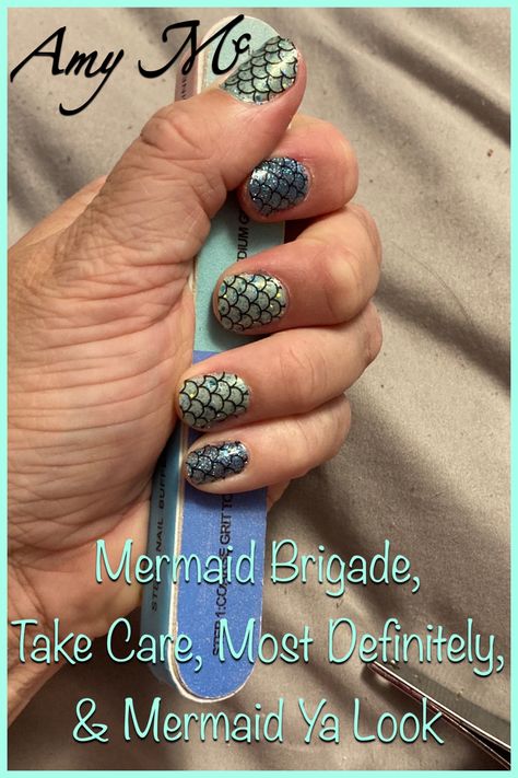 Mermaid Brigade, Take Care, Most Definitely, & Mermaid Ya Look Color Street Mermaid, Nails Color Street, Mermaid Nails, Color Street, Pretty Nails, Take Care, Class Ring, Nail Colors, Mermaid