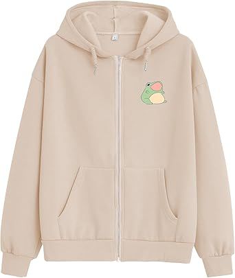 KEEVICI Cute Frog Crop Zip Up Hoodie Girls Kawaii Clothes Cottage Core Aesthetic Sweatshirt E Girl Cotton Jacket with Pockets Crop Zip Up Hoodie, Aesthetic Hoodies, Oversized Zip Up Hoodie, Aesthetic Sweatshirt, Cartoon Sweatshirts, Cottage Core Aesthetic, E Girl, Cute Sweatshirts, Cotton Pullover