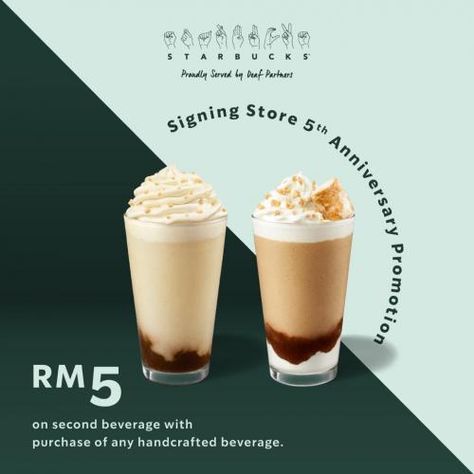 Anniversary Promotion Design, Starbucks Promotion, Anniversary Poster, Drink Poster, Product Marketing, Cafe Menu, Promotional Design, Drink Ideas, Coffee Design