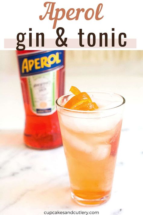 Aperol Cocktail Recipes Gin, Low Calorie Liquor, Aperol Cocktails, Aperol Drinks, Gin And Tonic Recipe, Tailgate Drinks, Prosecco Cocktail Recipes, Bartender Recipes, Easy Alcoholic Drinks