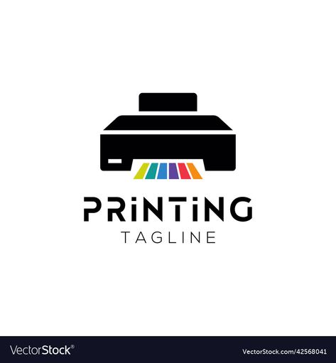 Printing Company Logo Design Ideas, Printing Business Logo, Printer Logo, Printer Vector, Printing Company Logo, Lines Illustration, Laddu Recipe, Machine Logo, Printing Logo