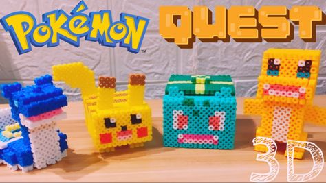 3d Pearl Beads, Pokémon Crafts, Pokemon Pearl, Easy Pokemon, Perler 3d, Pokémon Perler, Pokemon Crafts, 3d Pokemon, Pokemon Perler