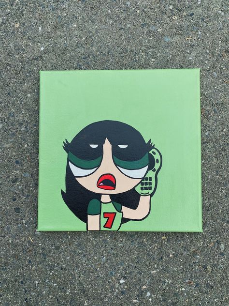 Powerpuff Painting, Powderpuff Painting, Power Puff Canvas Painting, Powerpuff Girls Painting, Painting Ideas Powerpuff, Powerpuff Girl Painting, Canvas Painting Ideas Powerpuff, Power Puff Girls Painting, Powerpuff Girls Canvas Painting