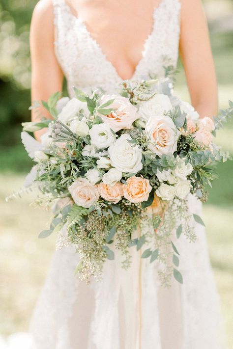 Virginia Flowers, Timeless Modern Wedding, Bridal Bouquet Peach, Peach Wedding Bouquet, Modern Rustic Wedding, Bridal Bouquet Summer, Peach Bouquet, Peach Wedding Flowers, Fredericksburg Virginia