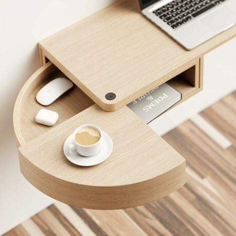 Corner Drawers, Under Desk Storage, Furniture Details Design, Wall Mounted Desk, Small Desk, Wooden Desk, Furniture Details, Desk Design, Desk Storage