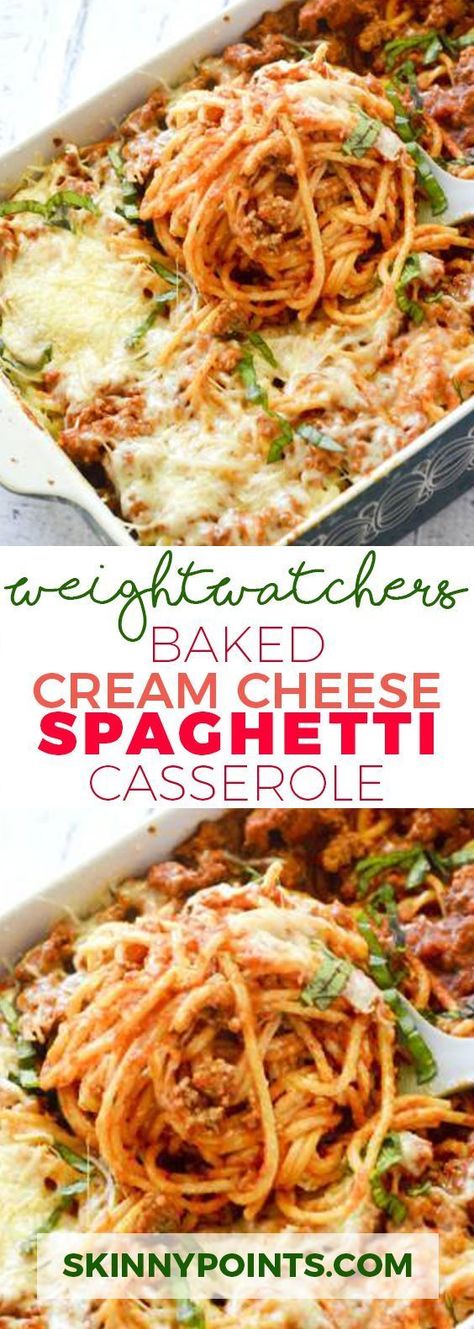 Weight Watchers Casserole Recipes, Cream Cheese Spaghetti Casserole, Casserole Pasta, Casserole Vegetarian, Baked Cream Cheese, Cream Cheese Spaghetti, Weight Watchers Casserole, Baked Cream Cheese Spaghetti, Casserole Chicken