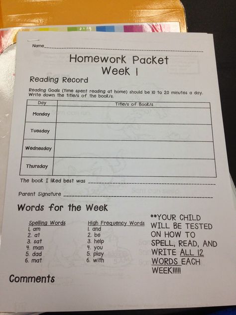 1st Grade Homework Ideas, First Grade Homework Ideas, Homework Ideas For Second Grade, Kindergarten Homework Ideas, Take Home Binder First Grade, 1st Grade Newsletter, Student Binders 3rd Grade, Homework Folders First Grade, Third Grade Homework