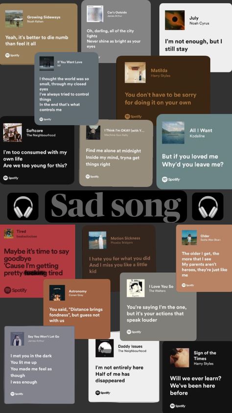 Sad song #sad #songs #playlist #music #inmyfeels Playlist Covers Photos, Playlist Music, Playlist Names Ideas, Therapy Playlist, Vintage Music Posters, My Love Song, Songs Playlist, Music Collage, Song Suggestions