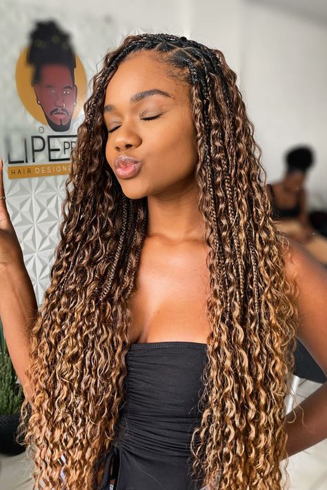 Bohemian Braids (Boho Braids) Boho Braided Hairstyles, Bohemian Braids, Goddess Braids Hairstyles, Blonde Braids, Box Braids Hairstyles For Black Women, Braids Hairstyles Pictures, Protective Hairstyles Braids, Goddess Hairstyles, Pretty Braided Hairstyles