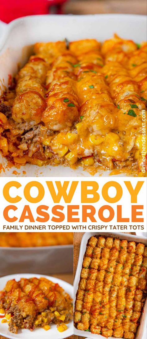 Ground Beef And Corn, Weeknight Family Dinner, Cowboy Casserole Recipe, Cowboy Casserole, Bowls Recipes, Fast Dinner Recipes, Crock Pot Recipes, Beef Casserole Recipes, Salad Pasta