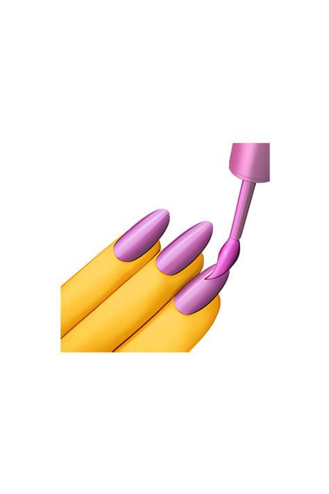 The emoji 💅 depicts a small bottle of nail polish with a brush applicator. The bottle is typically shown in shades of pink or red, with a silver or gold cap. The brush is usually shown with bristles fanned out, as if ready to apply the polish. The overall appearance of the emoji is sleek and stylish, reflecting the beauty and fashion industry. Apple Emoji Png, Ios Emoji Iphone, Nail Emoji, Apple Emoji, Placard Design, Pink Heart Emoji, Emojis Iphone, Emoji Nails, Apple Emojis