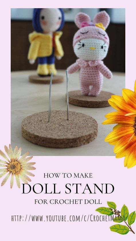 How to make doll stand for crochet doll How To Make Doll, Make Doll, Market Stands, Toy Display, Craft Show Displays, Doll Display, Craft Markets, Doll Stands, Amigurumi Doll