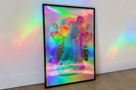 Nick Thomm 'Promised Land' Holographic Print Holographic Paint, Holographic Art, Art Basel Hong Kong, Holographic Print, Promised Land, Graduation Project, Art Basel, Cool Artwork, Installation Art