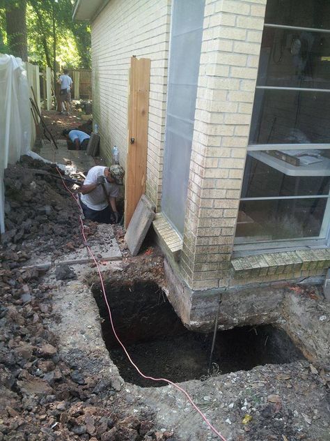 Underpinning House, Steel Building Homes, Construction Repair, Civil Engineering Construction, Framing Construction, Building Foundation, Drainage Solutions, House Foundation, Foundation Repair