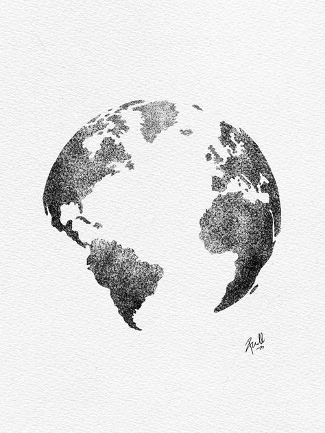 Realistic Earth Tattoo, Astronomy Sketch Art, Earth Outline Tattoo, World Drawing Earth, World Peace Tattoo, Globe Tattoo Design, Earth Tattoo Design, World Globe Tattoos, Tattoo Earth