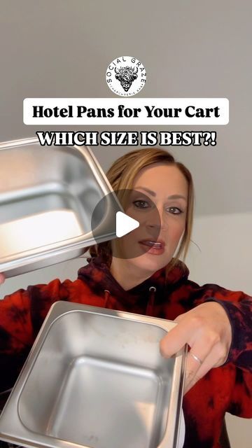 Social Graze Charcuterie Bar on Instagram: "😃Let’s talk about hotel pans! Quick tip for which sizes work best for your charcuterie bar! 😍 #charcuteriebar #charcuterie #smallbusiness #entreprenuer" Charcuterie Bar Cart, Charcuterie Cart Business, Charcuterie Cart, Charcuterie Bar, Charcuterie Board Display, Chacuterie Board, Mobile Bar Cart, Charcuterie Cups, Mobile Cart