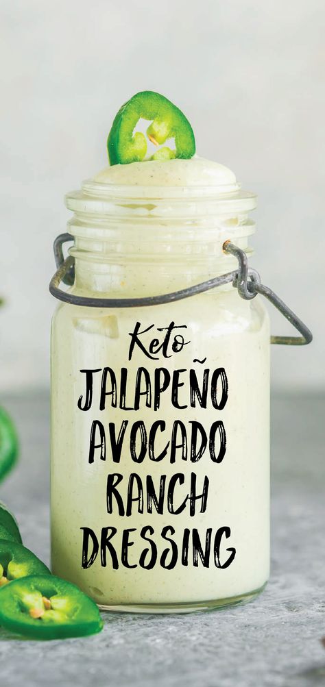 Creamy Avocado Ranch Dressing, Keto Ranch, Keto Salad Dressing, Avocado Ranch Dressing, Homemade Dressings, Recipes Avocado, Salad Avocado, Avocado Dessert, Keto Sauces