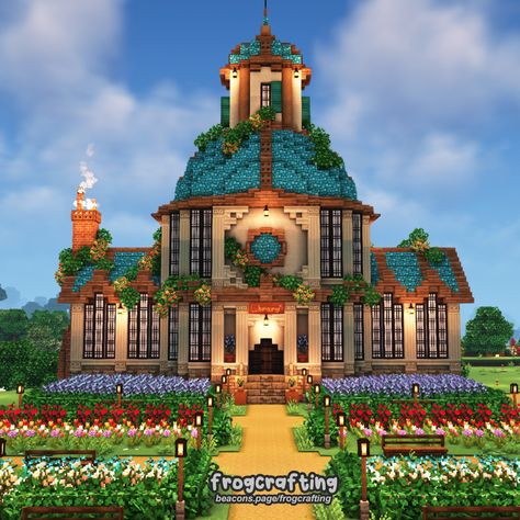 ♡ frogcrafting ♡ Minecraft Library Ideas, Minecraft Stores, Cozy Minecraft, Library Minecraft, Minecraft Id, Minecraft Library, Aesthetic Minecraft Builds, Cottage Minecraft, Aesthetic Library