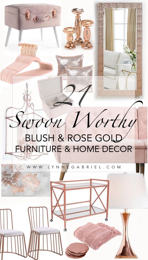 Gold Living Room Furniture, Rose Gold Furniture, Rose Gold Rooms, Rose Gold Decor, Gold Furniture, Gold Living Room, Gold Home Decor, Elegant Home Decor, Jolie Photo