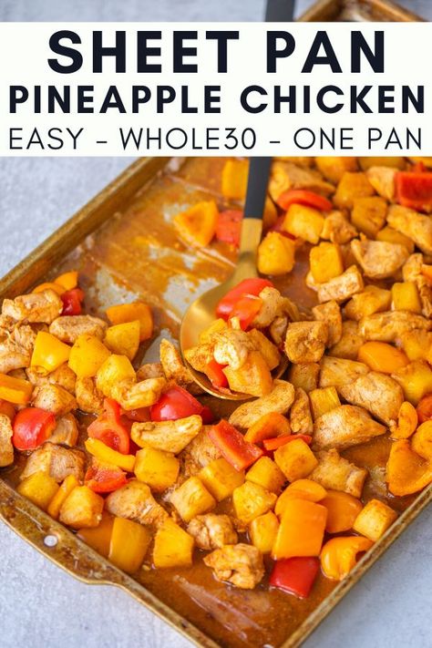 Chicken Lombardy Recipes, Sheet Pan Dinners Recipes, Pineapple Recipes, Pineapple Chicken, Pan Recipes, Makeup Homecoming, Sheet Pan Dinners, Peppers Recipes, Makeup Natural