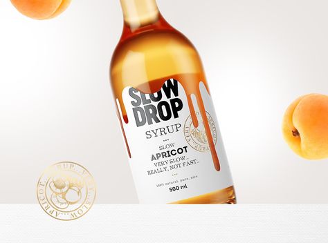 Slow Drop Syrup... (Concept) on Packaging of the World - Creative Package Design Gallery Maple Syrup Bottles, Syrup Labels, Cocktail Syrups, Syrup Bottle, Bottle Design Packaging, Honey Sauce, Bottle Label Design, Slow Design, Honey Syrup