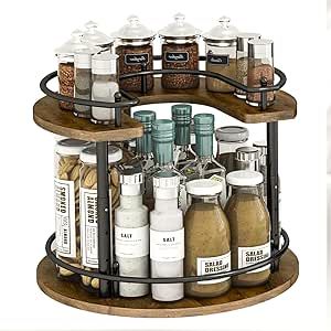 LIAISIMI 2 Tier Lazy Susan Organizer,2-Tier Spinning Spice Rack with Stable Carousel Base & 4 Height Settings for Cupboard Kitchen Countertop Dining Table Cupboard (Round) Spice Rack Countertop, Spinning Spice Rack, Lazy Susan Spice Rack, Kitchen Lazy Susan, Countertop Dining Table, 2 Tier Lazy Susan, Lazy Susan Organizer, Lazy Susan Organization, Cupboard Kitchen