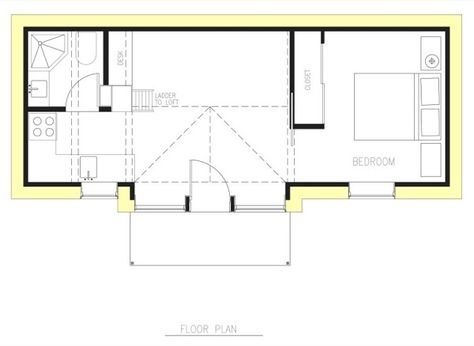 Mother in law cottage/ guest cottage to have on our property, detached from the main house. Basic Floor Plans Small Houses, 300 Sq Ft Tiny House Floor Plans, Tiny House 300 Sq Ft, 300 Sq Ft House Plans, Eco Tiny House, 500 Sq Ft House, Micro House Plans, Minimalist Houses, Seattle Architecture