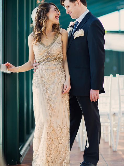 Adorn a nontraditional art deco wedding dress with gold beaded embellishments for prime Gatsby glam. Sue Wong Wedding Dress, Deco Wedding Dress, Art Deco Wedding Dress, Vintage Glam Wedding, Nontraditional Wedding Dress, Vintage Style Wedding Dresses, Gold Wedding Dress, Alternative Wedding Dresses, Traditional Wedding Dresses