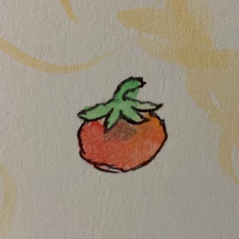 watercolour tomato How To Draw A Tomato, Tomato Drawings, Tomatoes Drawing, Drawings Of Tomatoes, Tomato Sketch, Tomato Doodle, Tomato Aesthetic, Cute Tomato Sketches, Cute Tomato Cartoon