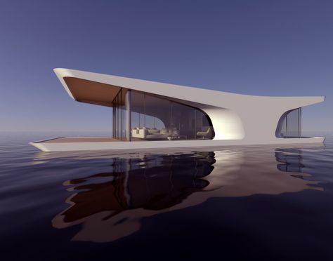 Floating Homes, Water Architecture, Floating Architecture, Water House, Baroque Architecture, Floating House, House Architecture, Boat Design, Futuristic Architecture