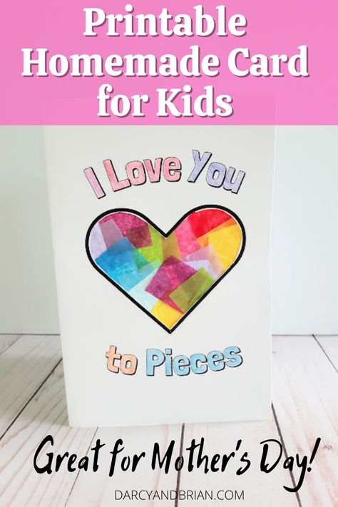 Printable Diy Crafts, Mothers Day Card Template, Grandparents Card, Grandparents Day Crafts, Easy Fathers Day Craft, New Craft Ideas, Family Projects, Love You To Pieces, Homemade Card