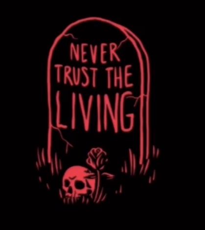 Never Trust The Living Wallpaper, Never Trust The Living Tattoo, Living Tattoo, Coffin Tattoo, Sick Tattoos, Tim Burton Tattoo, Never Trust The Living, Grunge Tattoo, Red Icons