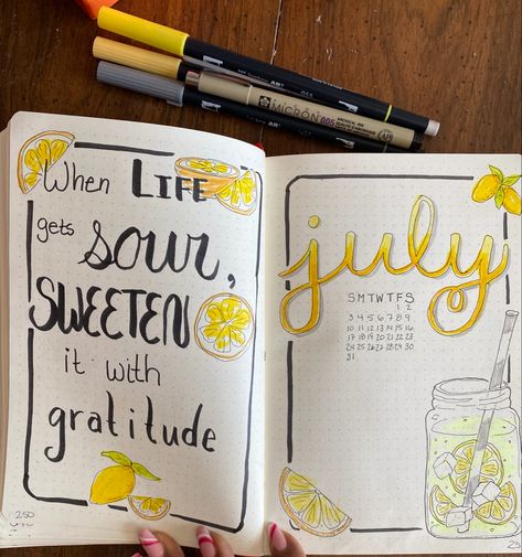 Lemon Bullet Journal, Lemon Quotes, Bujo Cover, Boulet Journal, Bullet Journal Cover, Bullet Journal Quotes, Bullet Journal Cover Page, Aesthetic Posters, Life Journal