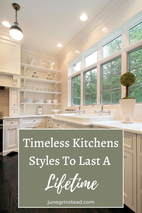 Timeless Kitchens Styles To Last A Lifetime Kitchen Interior Timeless, Traditional Kitchen Countertops, Classic Timeless Home Design, Kitchen Cabinets Timeless, Timeless Kitchen Remodel Ideas, Timeless Cabinets, Open Kitchen Without Island, Big Family Kitchen Ideas, Classic Kitchen Countertops