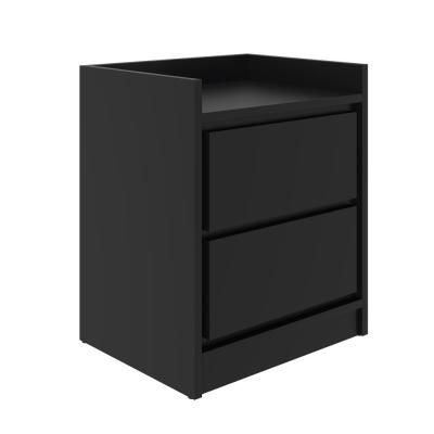 Low Profile Bed Frame, Black Room Decor, Nightstand Black, Storage Cubby, Black Nightstand, Door Black, Modern Bedside, Modern Bedside Table, The Missing Piece