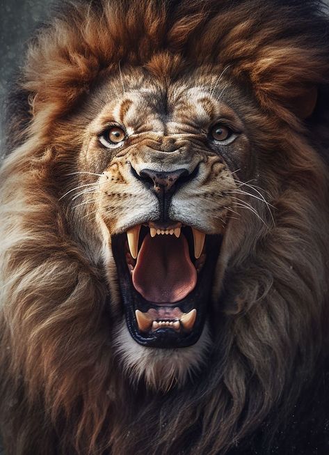 Lion Screensaver, Lion With Mouth Open, Animal Portraits Photography, Lion Portrait Photography, Lion Growling, Lion Rawr, Ferocious Lion, Lion Roaring, Lion Roar