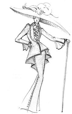 vintage dior sketch | Fashion Illustrations & Croquis Bob Mackie, A Drawing, Fashion Sketches, A Woman, Design