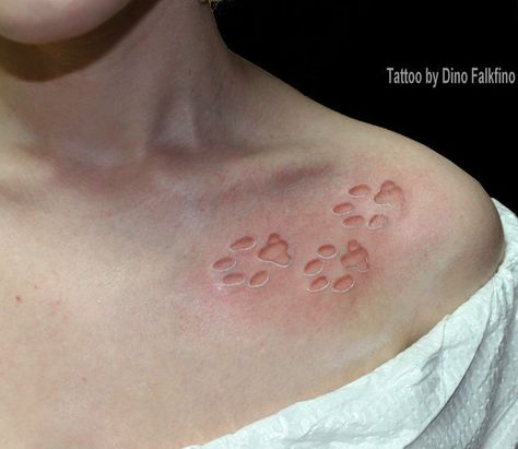 Kitty Paws Tattoo, Tattoo Cat Paw, Pawprint Tattoos, Paws Tattoo, Cat Paw Tattoos, Black Light Tattoo, Sick Tattoos, Kitty Paws, Pawprint Tattoo