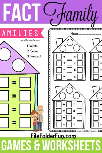 Free Fact Family Games and Worksheet for children! Addition, Subtraction, Multiplication and Division worksheets for hands on math! Fun printables for teach Fact Family Games, Game Worksheet, Multiplication And Division Worksheets, Division Worksheets, Fourth Grade Math, Singapore Math, School Printables, Math Strategies, Fact Families