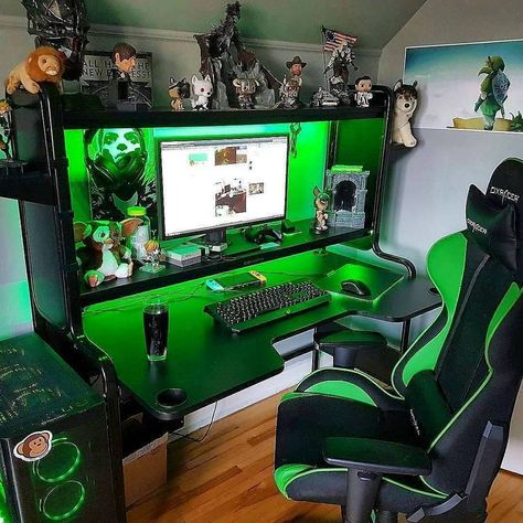 Simple Computer Desk, Game Room Kids, Gaming Desk Setup, Hard Ware, Sitting Room Chairs, Pc Gaming Setup, Desk Goals, Custom Pc, Cute Office