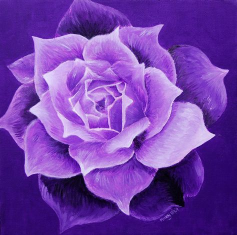 Purple Monochrome Painting, Monochromatic Flower Painting, Monochrome Flower Painting, Purple Monochromatic Painting, Monochromatic Painting Ideas Monochrome, Monochrome Art Painting, Monochromatic Painting Ideas, Purple Monochromatic, Monochromatic Drawing