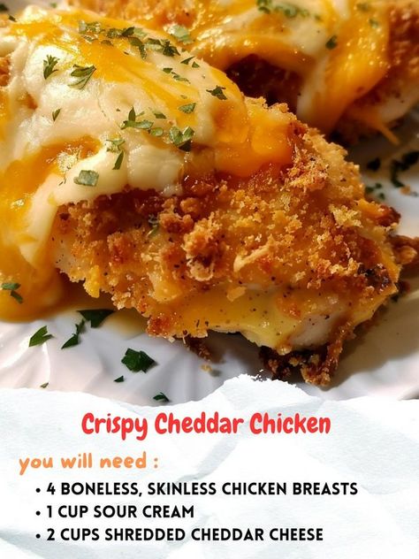 Quick Chicken Breast Recipes, Crispy Cheddar Chicken, Ritz Cracker Chicken, Cracker Chicken, Ritz Cracker, Cheddar Chicken, Chicken Thigh Recipes Baked, Simple Dinner, Baked Chicken Thighs