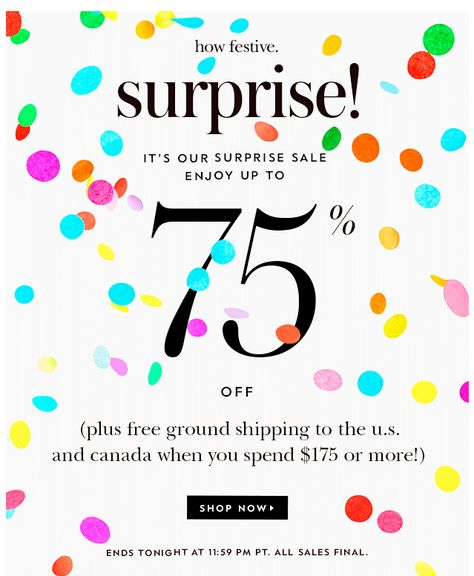 Kate Spade Birthday Email, Email Layout, Email Marketing Inspiration, Email Marketing Design Inspiration, Email Blast, Email Newsletter Design, Email Design Inspiration, Sale Emails, Email Marketing Design