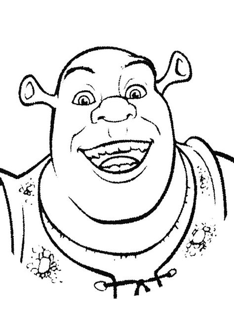 Shrek Is Smiling Coloring Page : Color Luna Shrek Coloring Pages, Shrek Face, Shrek Drawing, Shrek Dragon, Face Coloring, Wedding Coloring Pages, Online Coloring Pages, Cartoon Coloring Pages, Coloring Pages To Print