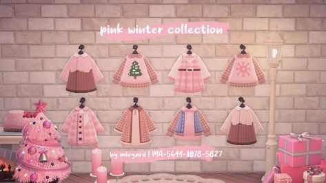 Cute Clothing Designs, Codes For Animal Crossing, Clothing Codes, Animal Crossing 3ds, Animal Crossing Qr Codes Clothes, Qr Codes Animal Crossing, Pink Xmas, Cute Clothing, Animal Crossing Villagers