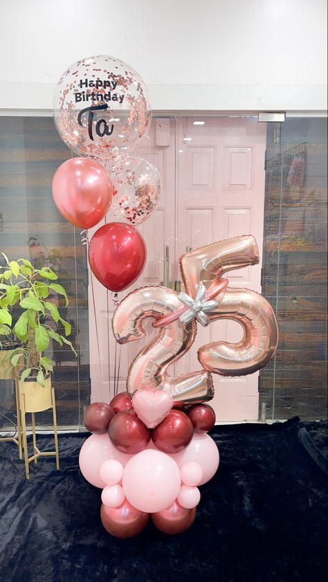 25 Birthday Balloons Decoration, Balloon Decorations Party Events, 30 Birthday Balloon Ideas, Birthday Surprise For Husband, Birthday Party Decorations For Adults, Dinner Party Decorations, Birthday Goals, 40th Birthday Decorations, Girl Birthday Decorations