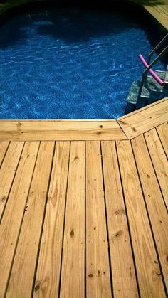 Deck Border Ideas, Deck Border, Decks Around Pools, Above Ground Pool Deck, Wooden Pool, Pool Deck Plans, Semi Inground Pools, Best Above Ground Pool, Swimming Pool Decks