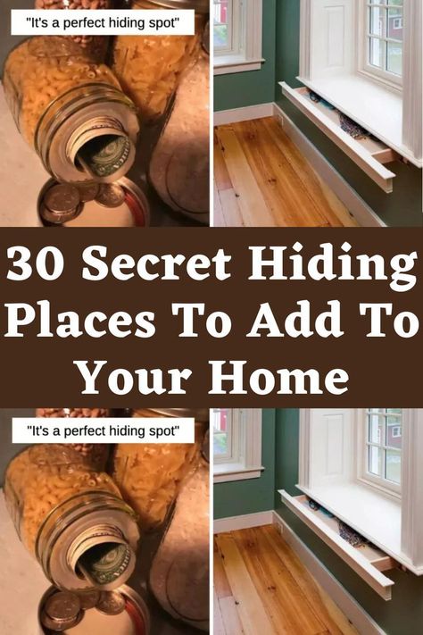 How To Make Secret Compartments Diy, Secret Storage Diy, Best Hiding Places Home, Hiding Places For Valuables, Where To Hide Money At Home, Hiding Places In The House, Secret Compartments In House, Secret Hiding Places Diy, Diy Stash Secret Storage